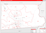 El Centro Metro Area Wall Map Red Line Style